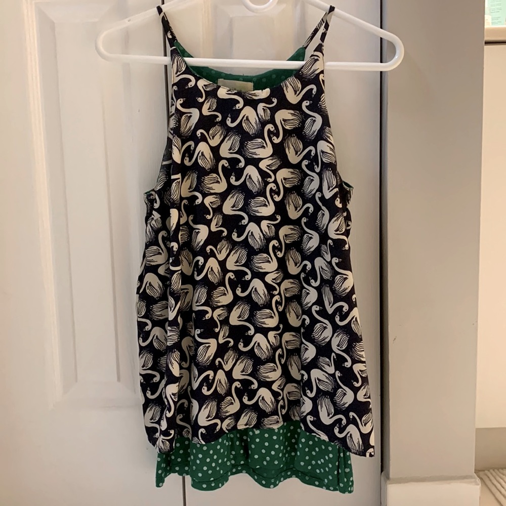 Porridge tank top by Anthropologie - size Small (S) - Navy, green, white